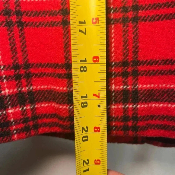 Karen Scott Womens Vest Multicolor Plaid Zip Faux Fur Collar Lined L Wool Blend - Picture 10 of 10